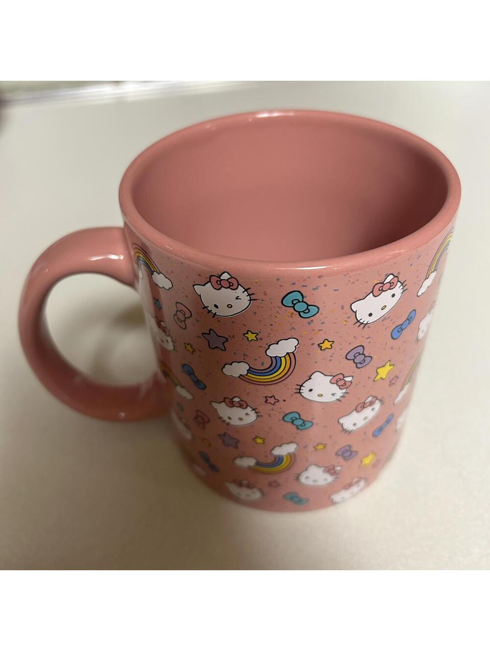 Hello Kitty Rainbow Icons 20oz Ceramic Mug Silver‎ Buffalo Pink New